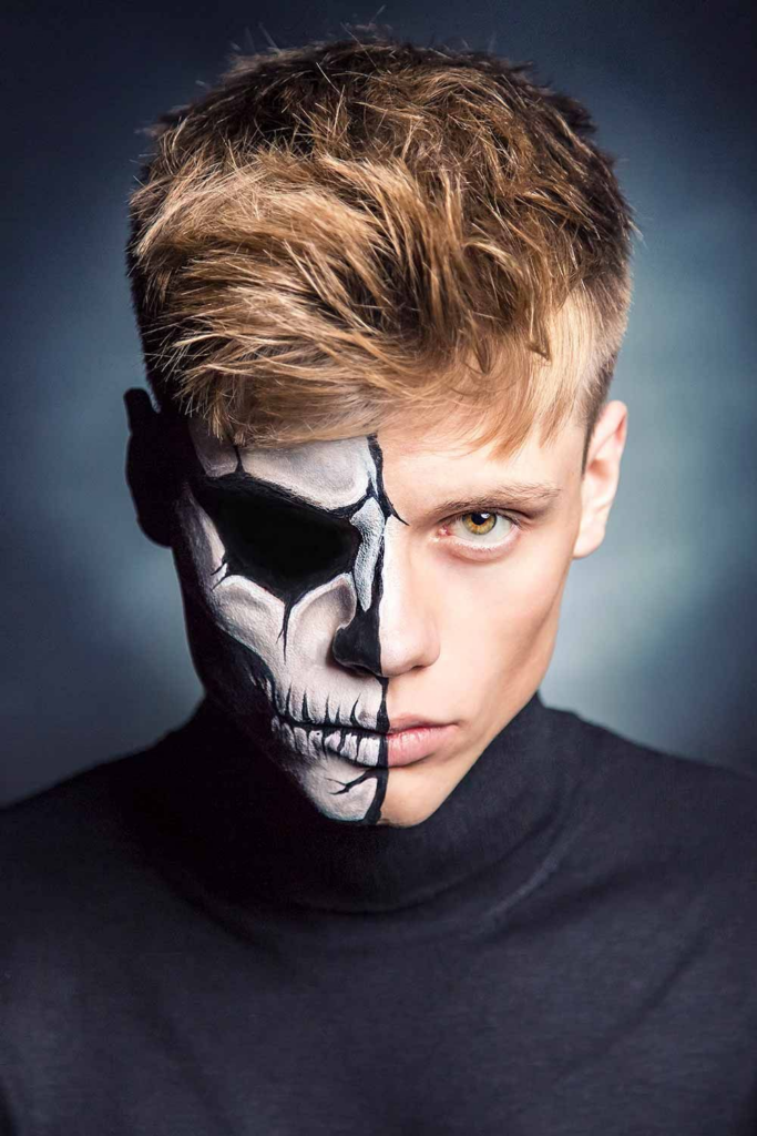 Male Skeleton Makeup