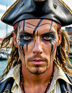 Man Pirate Makeup