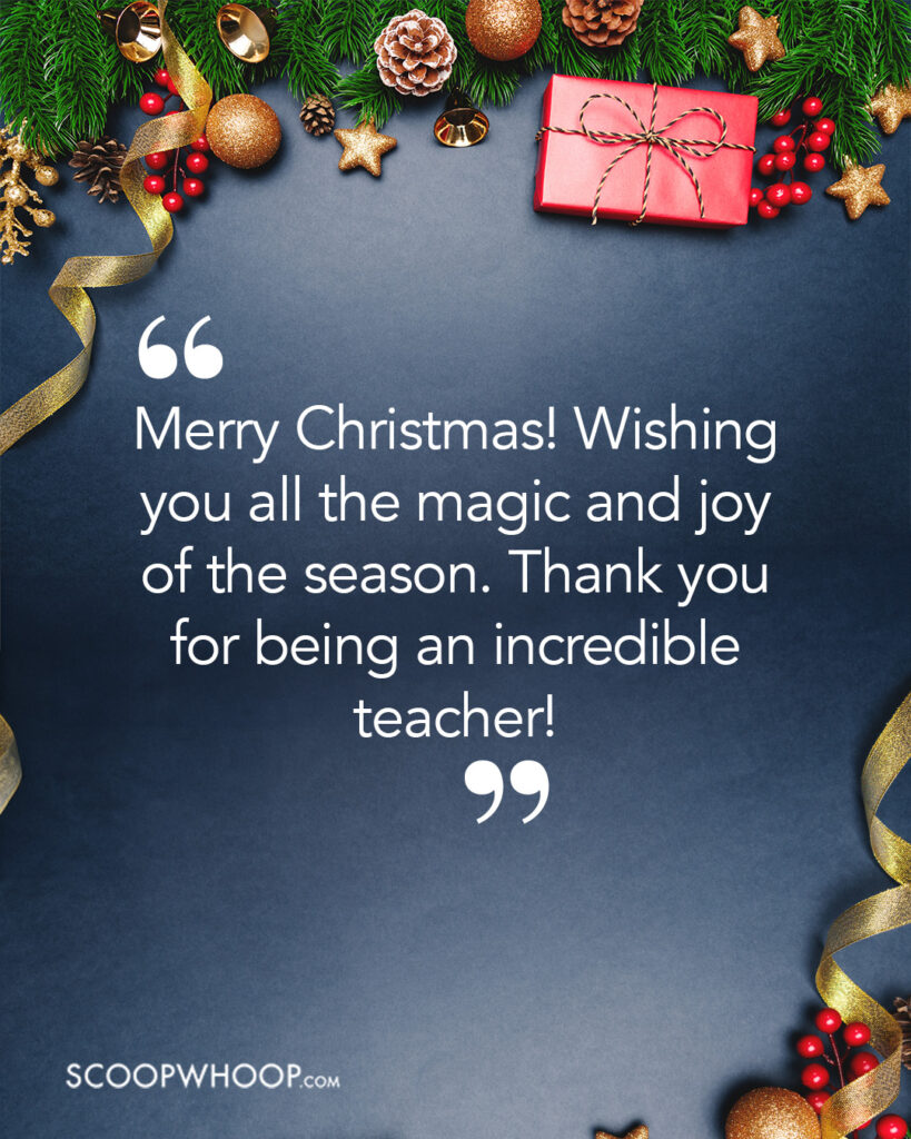 Christmas Greeting for Teacher