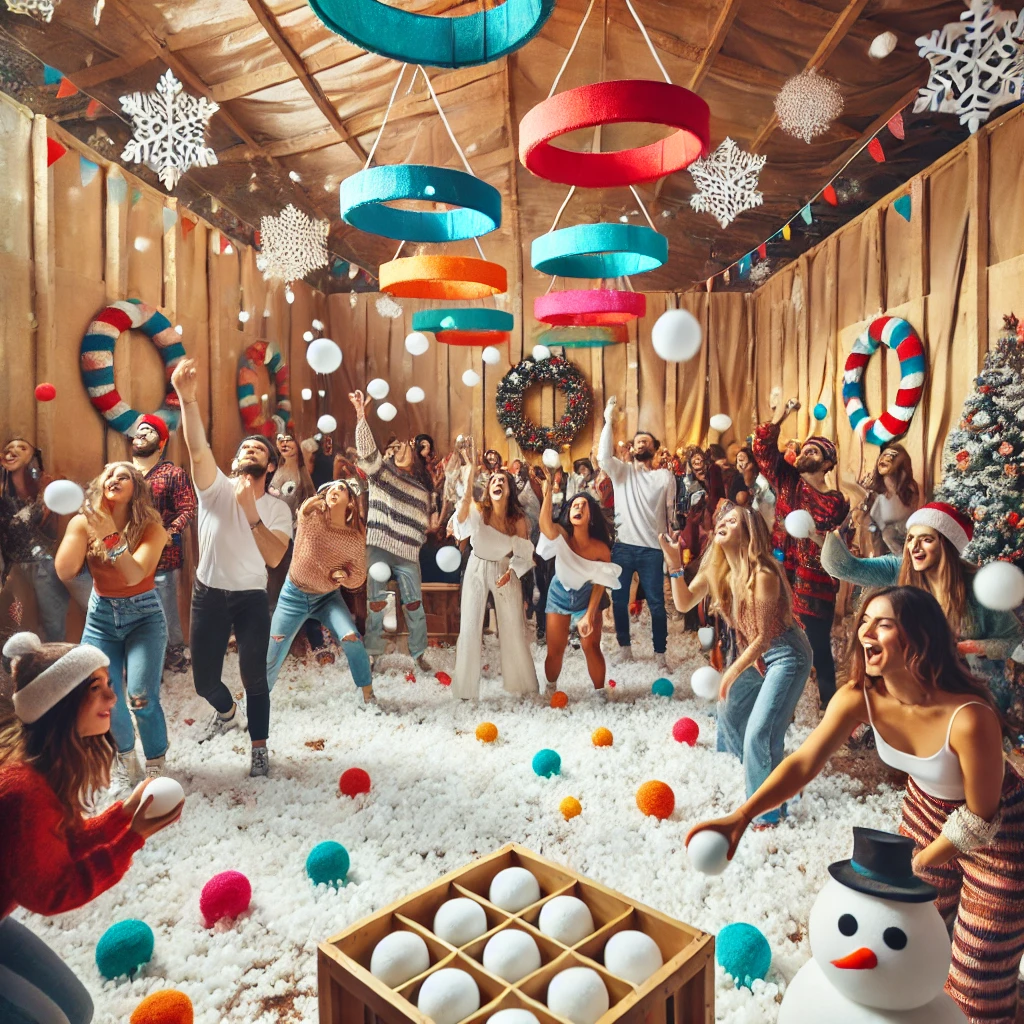 DIY Snowball Toss - Best Festival Party Game