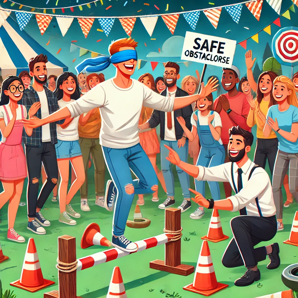 Blindfold Obstacle Course - Best Festival Party Game