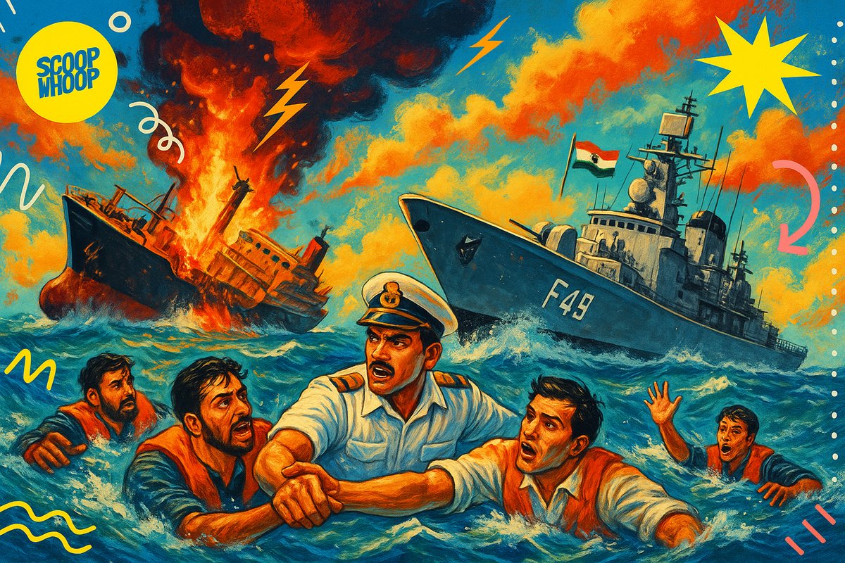 Indian Navy leads rescue op after oil tanker catches fire in Gulf of Oman