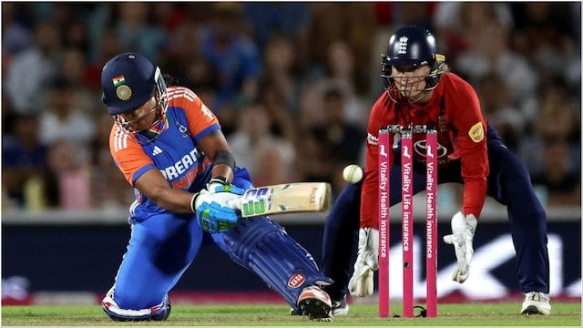Shafali Verma batting vs England in landmark T20I series