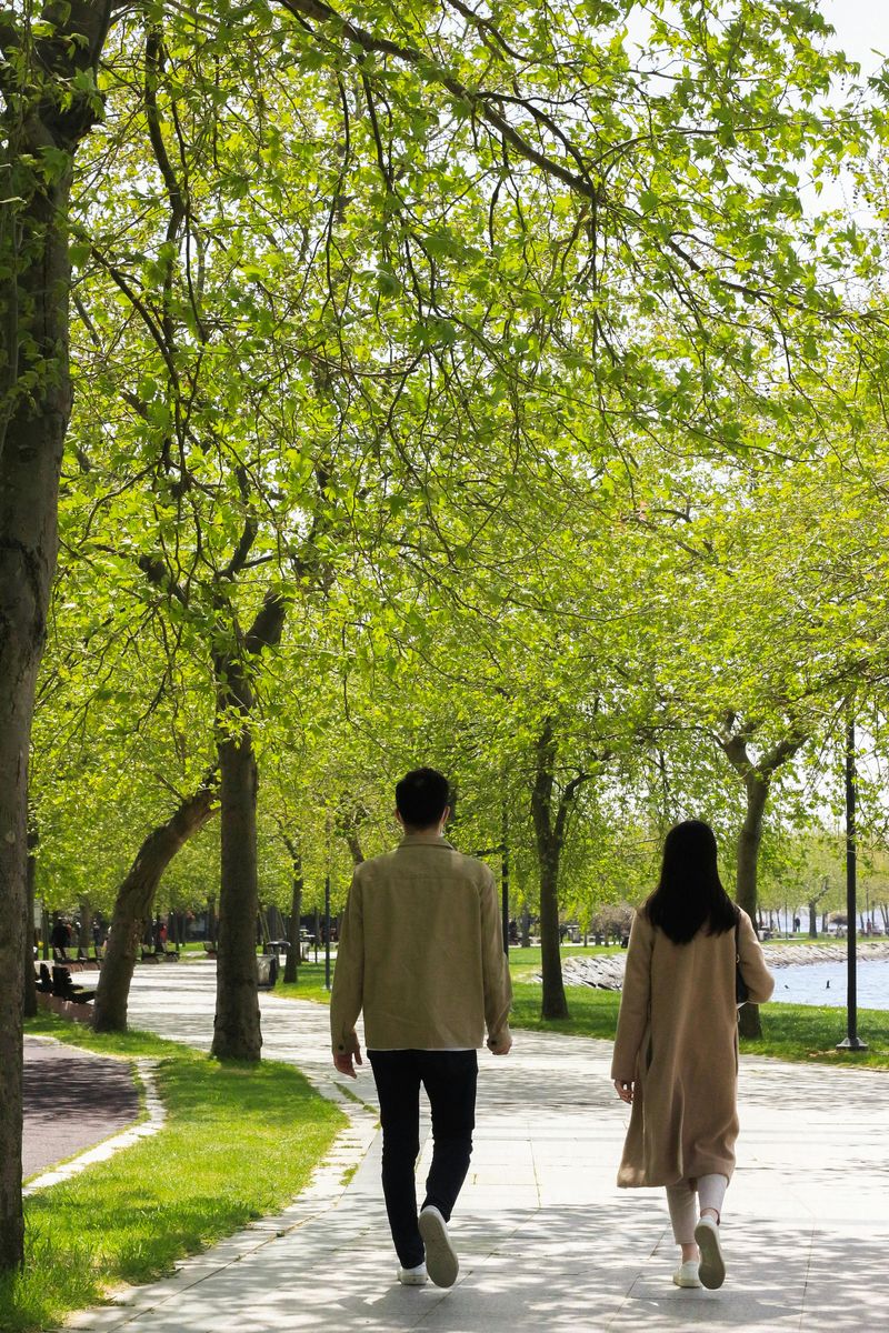 People walking in a park