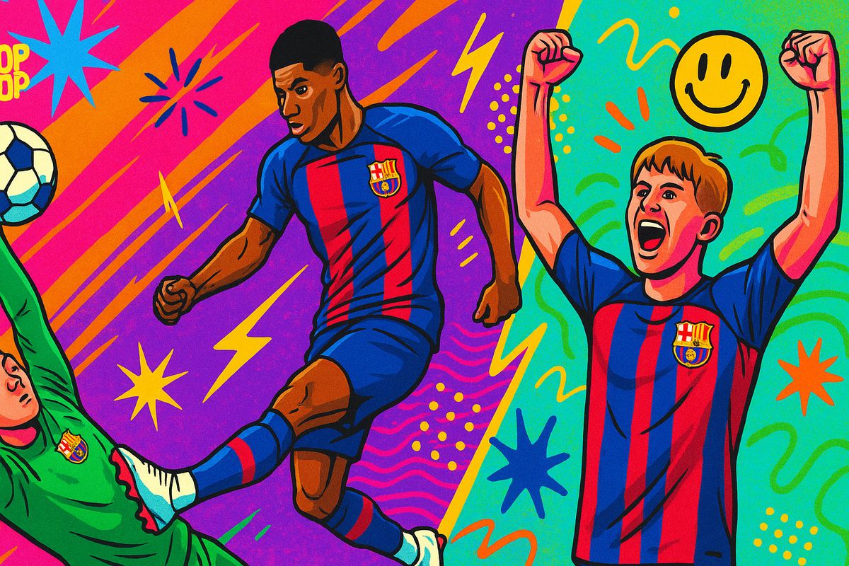The best pics as Joan Garcia, Marcus Rashford and Roony debut in Barcelona’s win over Vissel Kobe