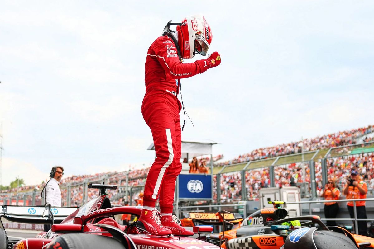 Charles Leclerc Celebrating Hungarian GP Pole