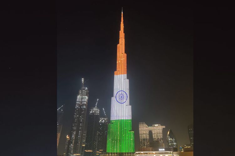 Burj Khalifa tricolour skyline