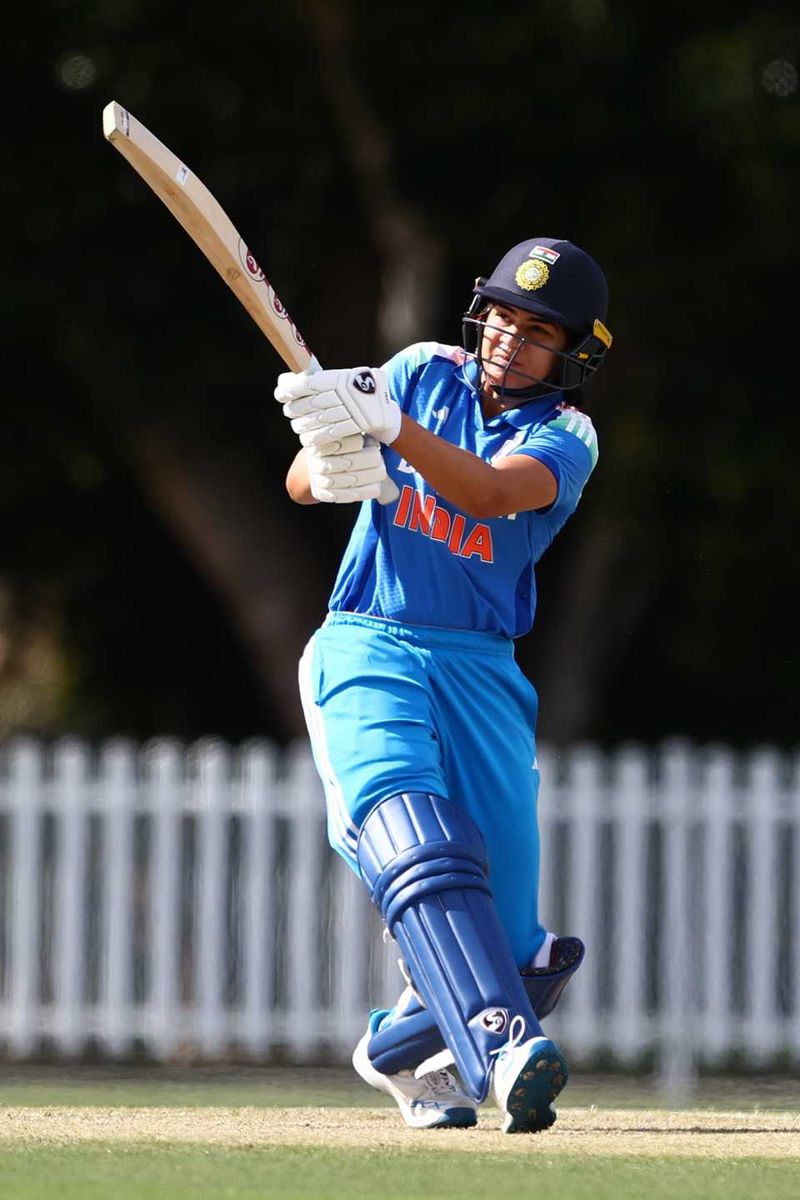 Mandhana’s in-action batting shot, prime meme material.