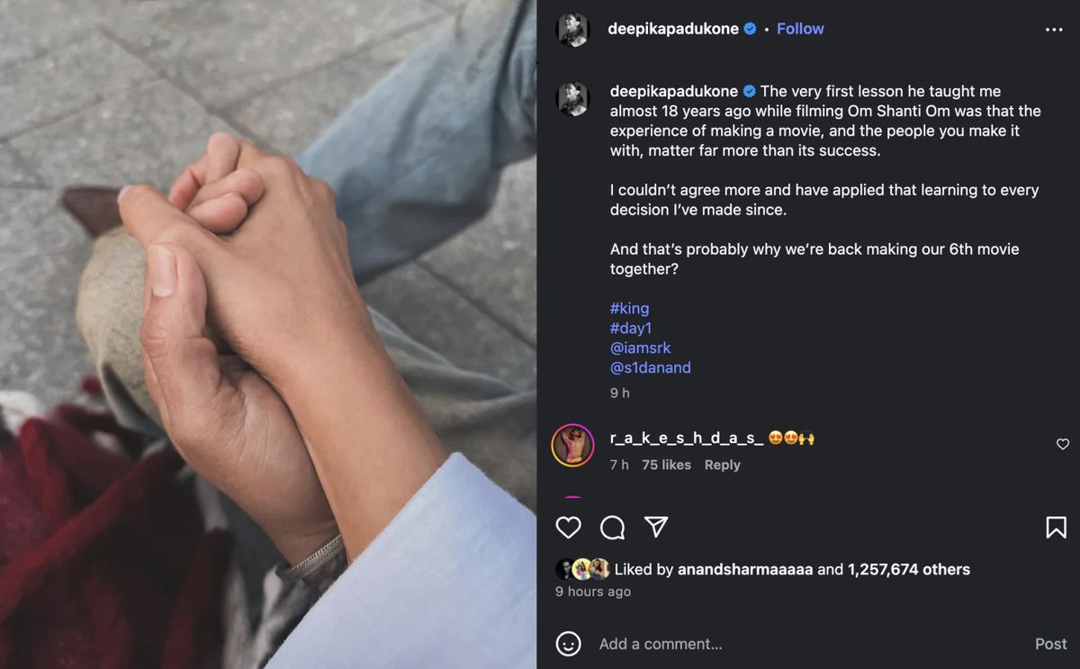 Deepika Padukone's emotional post after being dropped from 'Kalki 2',  begins shooting for 'King' with Shah Rukh Khan - Bolly Orbit