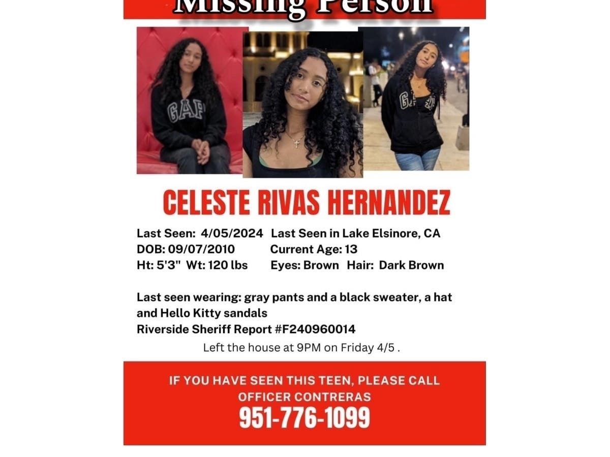 Celeste Rivas Hernandez missing person poster
