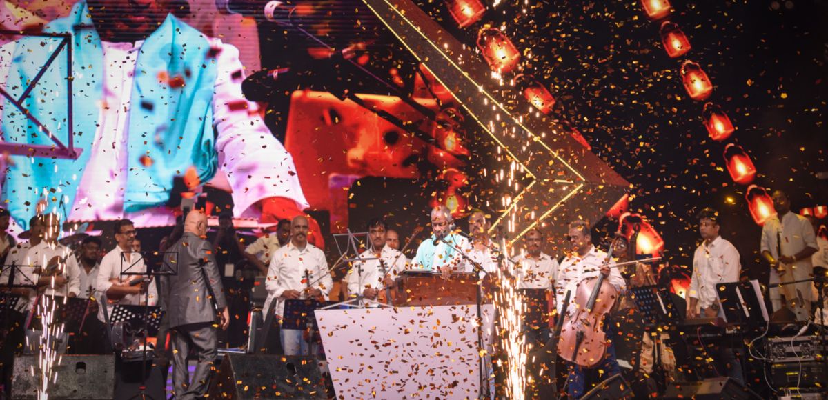 Ilaiyaraaja concert with confetti