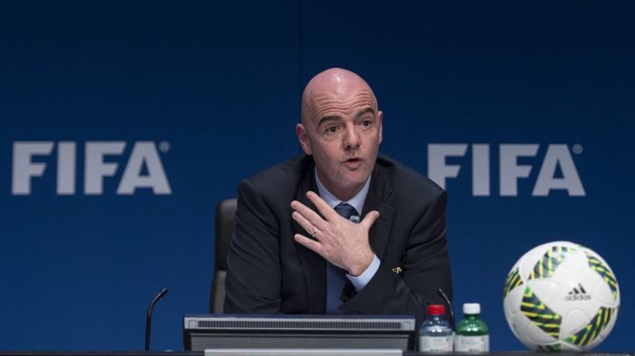FIFA Boss at the Press Conference Table